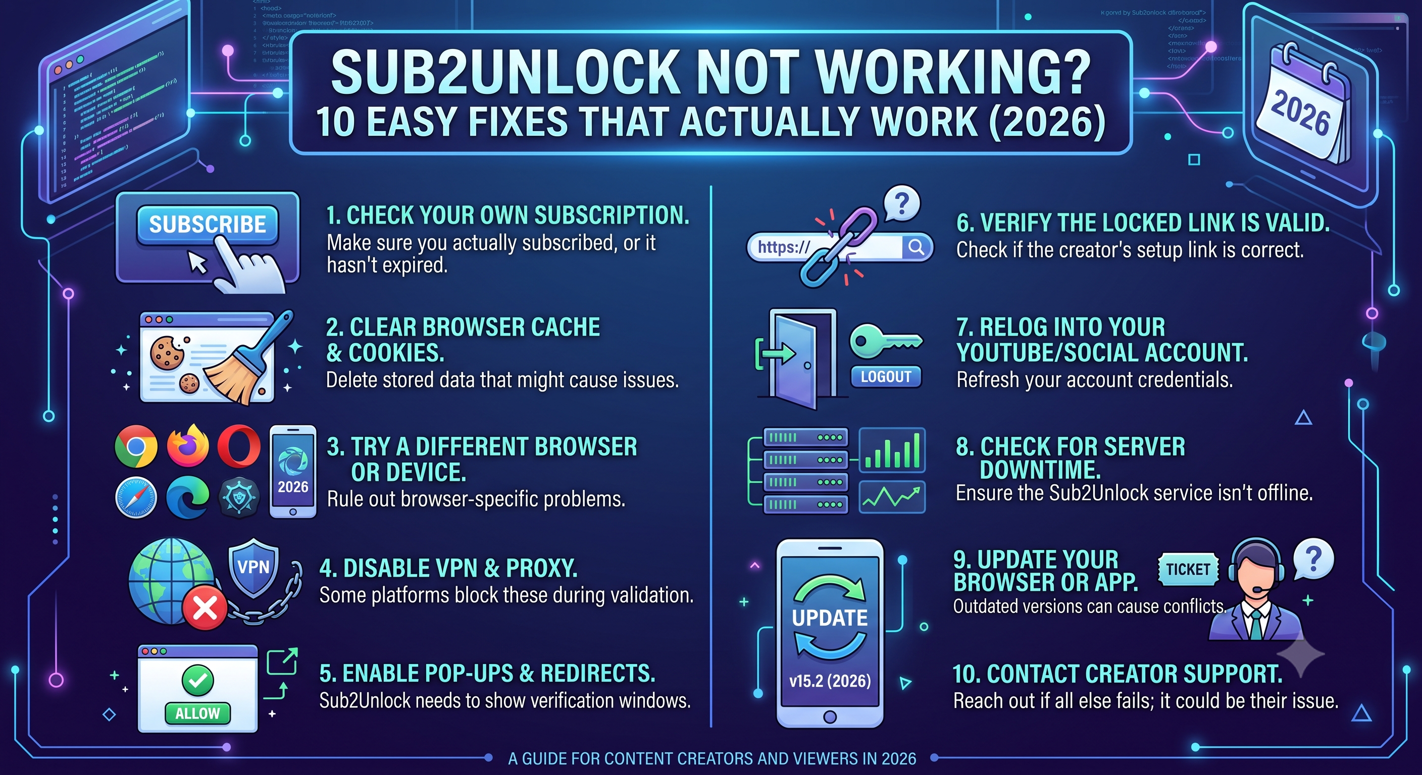 Sub2Unlock Not Working? 10 Easy Fixes That Actually Work (2026)