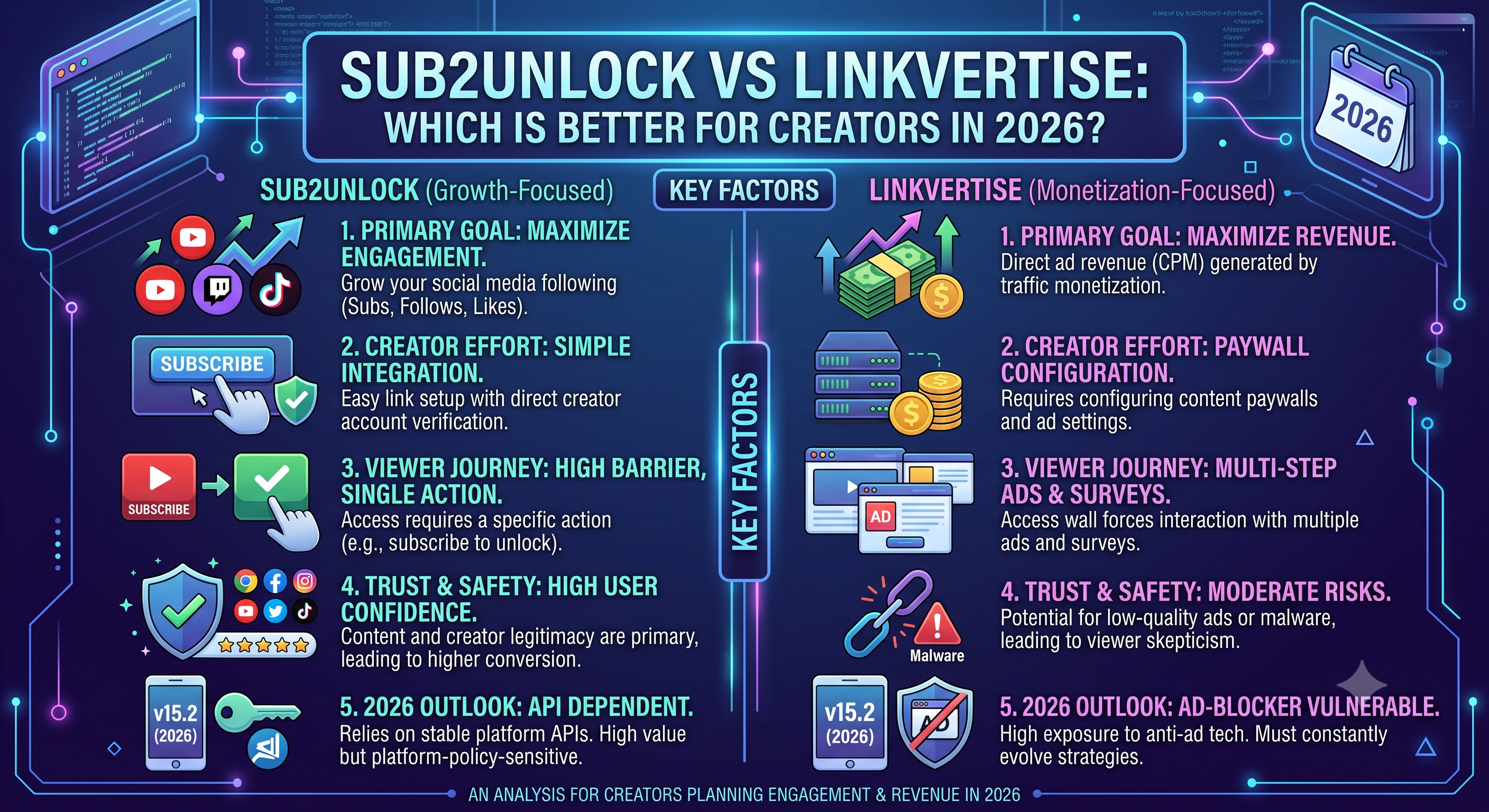 Sub2Unlock vs Linkvertise: Which Is Better for Creators in 2026?